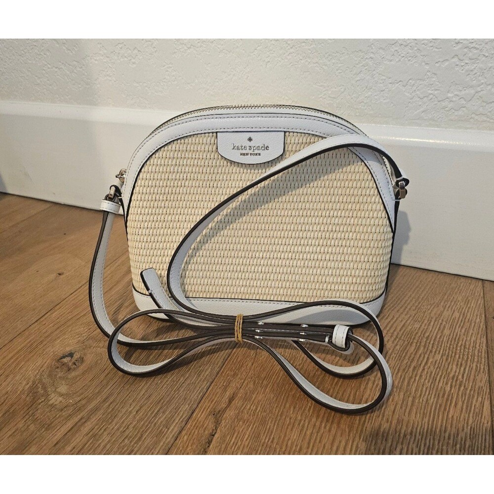 NWOT Kate Spade Sylvia Straw X-Large (Small size) Dome Crossbody Woven Straw
